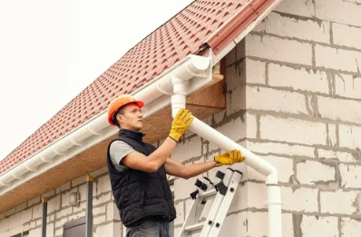 Pose et remplacement de gouttières à Tronsanges